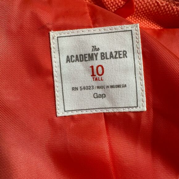 GAP Academy Lined Blazer, Coral with white Trim Accents Preppy Classic Blazer - Picture 7 of 9